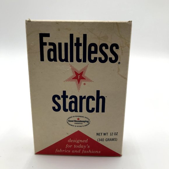 VINTAGE Faultless Starch 12 OZ UNOPENED BOX New Old Stock NOS Prop - Picture 1 of 4